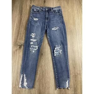 American Eagle Super High Rise Jegging Jeans Women's 10 Short Distressed